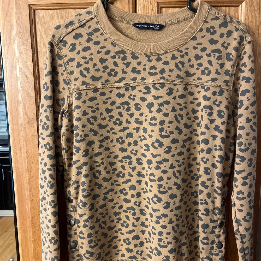 Abercrombie and Fitch cheetah print sweatshirt